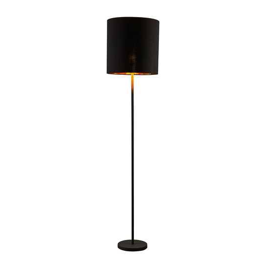 Lindby Nymar golvlampa, tyg, svart och guld