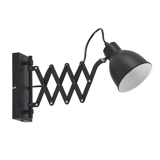 ELC Timbra vägglampa med saxarm, svart