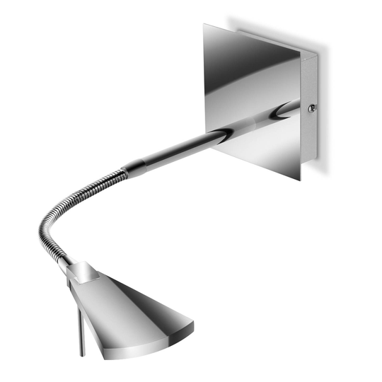 Flexibel LED-vägglampa Nec, krom