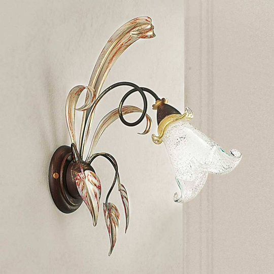 Blommig vägglampa Giuseppe