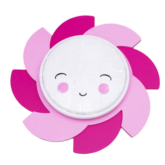 LED-vägglampa Sol Starlight Smile, pink