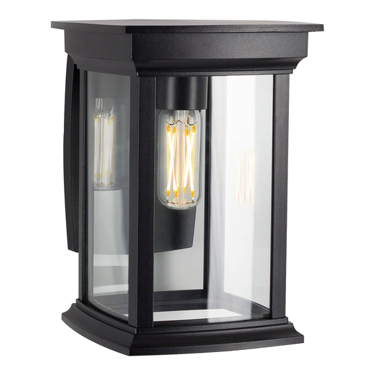 Utomhusvägglampa Carlton med glasskärm