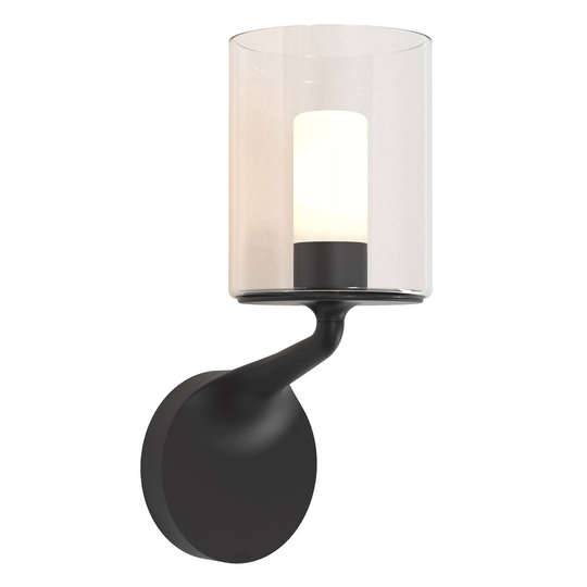 Astro Elena vägglampa, glasskärm, IP44, svart
