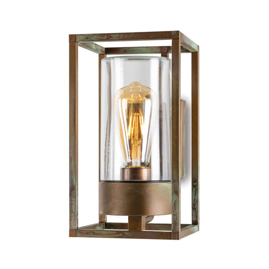 Utomhusvägglampa Cubic³ 3364 mässing antik/tydlig