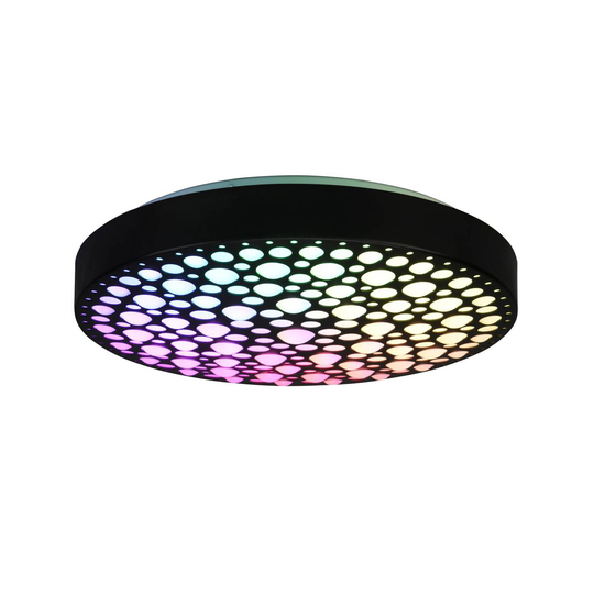 LED-taklampa Chizu Ø 40,5 cm dimbar RGB svart