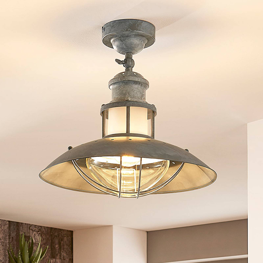 Betonggrå taklampa Louisanne, industristil