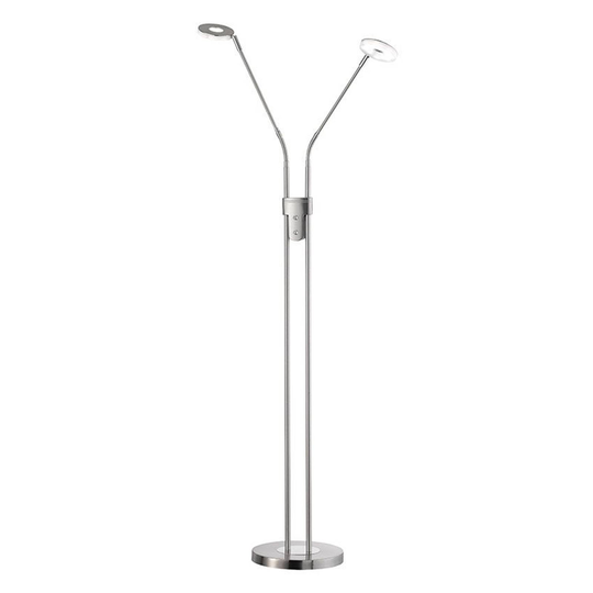 LED-golvlampa Dent, CCT, 2 lampor, nickel