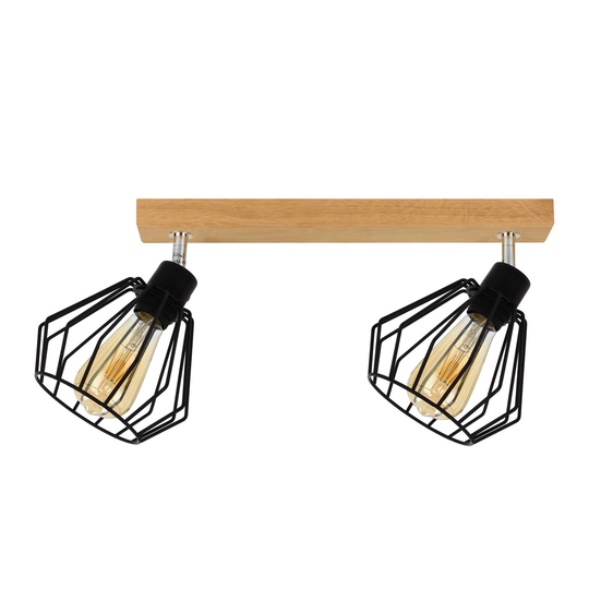 Envolight Vento taklampa svart/ek 2 lampor