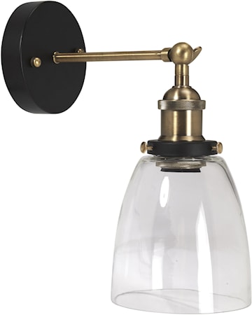 Kappa Vägglampa Svart/mäss Klar 14cm