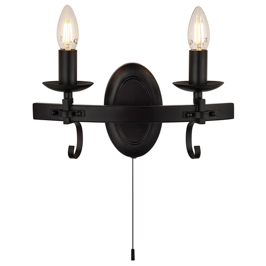 Vägglampa Cartwheel III, 2 lampor med dragbrytare