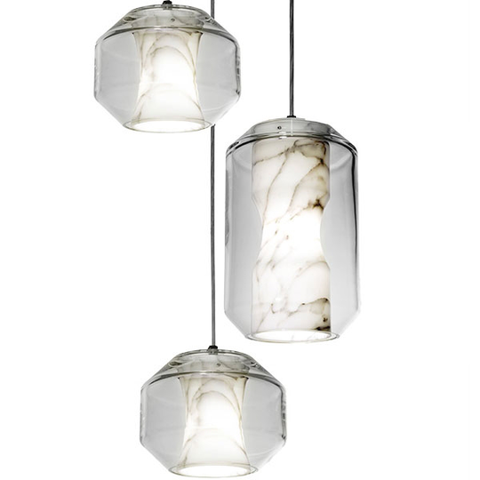 Lee Broom Chamber Light Taklampa 3 St Carrara Marmor/Kristall