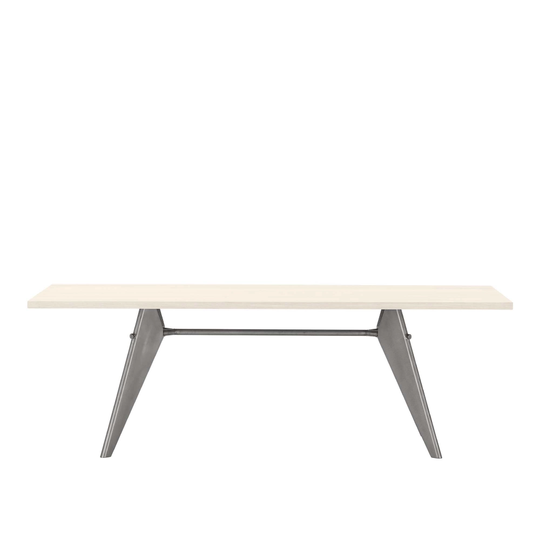 EM Table 180, Base Prouvé Metal Brut - Laminate, Ivory