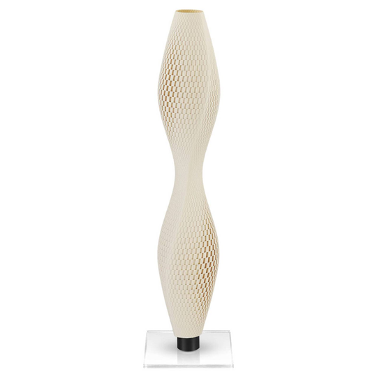 LED-golvlampa Flechtwerk Lava, 75 cm, beige
