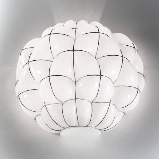 Vägglampa Pouff i vitt och rostfritt stål