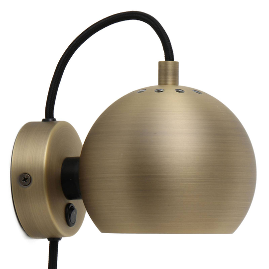 FRANDSEN Ball Magnet vägglampa antikmässing