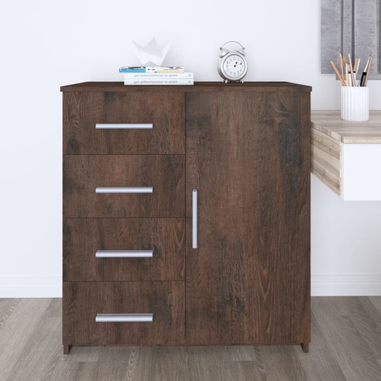 Skänk rökfärgad ek 79x35x88 cm spånskiva