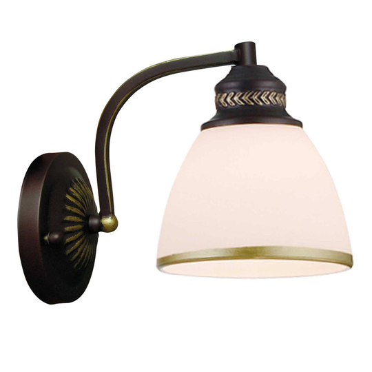 Clair - bruna metallvägglampa med glasskärm
