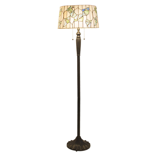 Golvlampa 5944 med cylinderskärm, Tiffany-stil