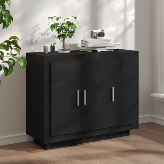 vidaXL Skänk svart 92x35x75 cm konstruerat trä