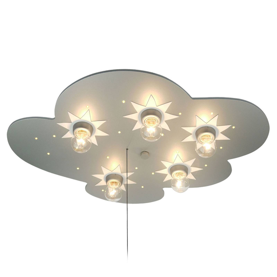 Taklampa Moln, titan, 5 lampor, 20 LED-punkter