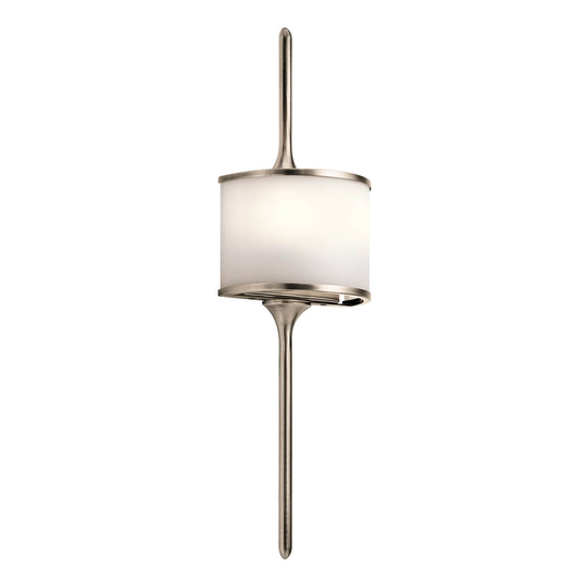LED-vägglampa Mona IP44 höjd 55,9 cm förtennad