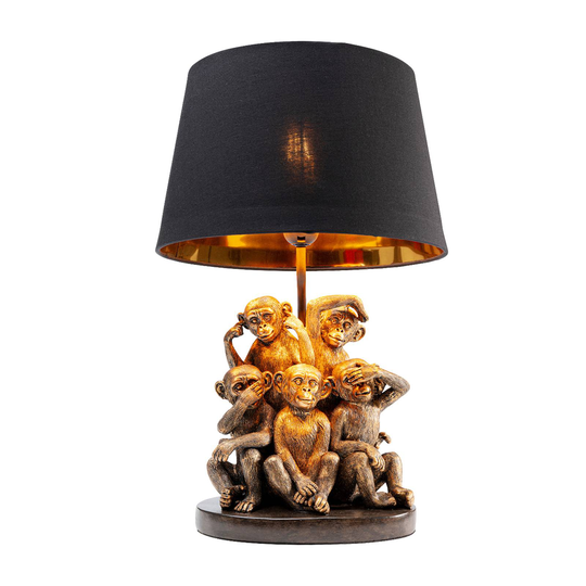 Bordslampa Animal Five Monkeys, Ø 48 cm, svart