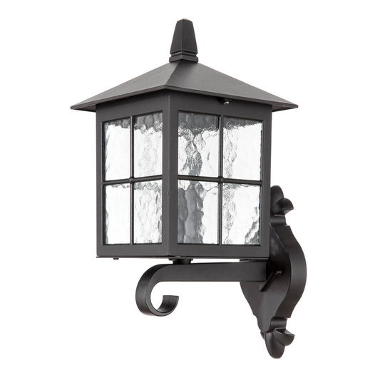 Utomhusvägglampa Winchester BL17, lykta upptill