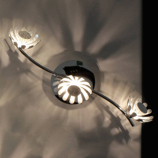 LED-vägglampa Bloom 3 lampor silver
