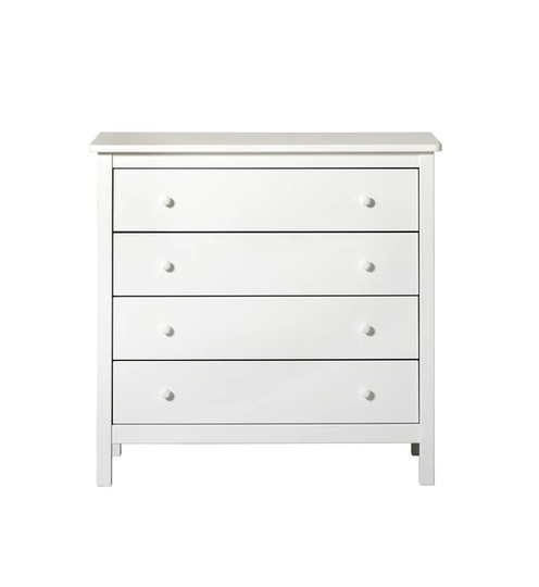 Byrå Seaside fyra lådor vit, Oliver Furniture