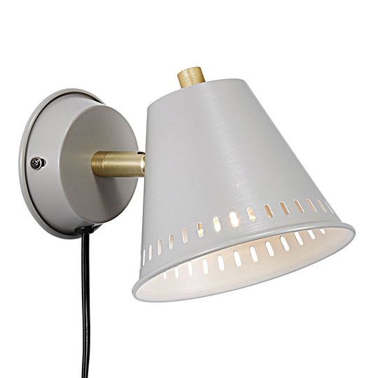 Vägglampa Pine med kontakt, grå