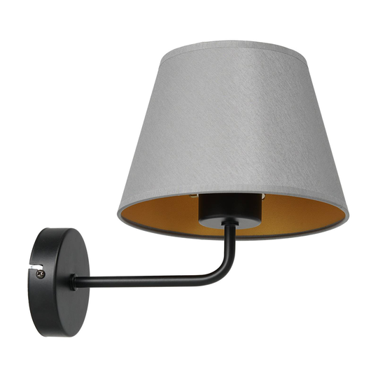 Vägglampa Soho, konisk, grå/guld