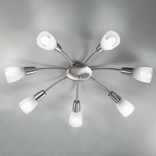 Taklampa Tullo, 7 lampor, silver