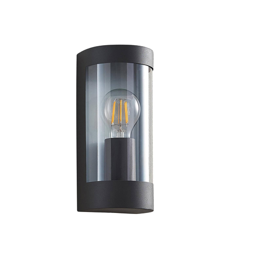 Lindby Junias utomhusvägglampa, halvbrund, E27
