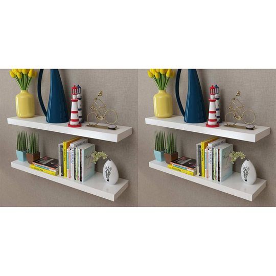 vidaXL Vägghyllor 4 st 80 cm vit