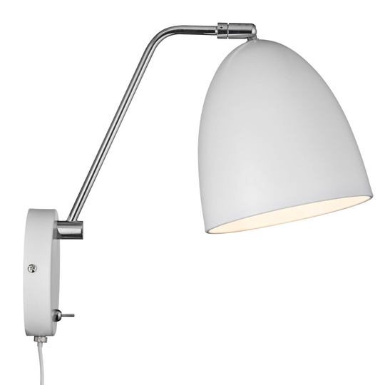 Vägglampa Alexander med sladd och kontakt, vit