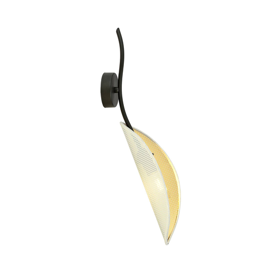 Vägglampa Lotus, svart/vit/guld, 1 lampa