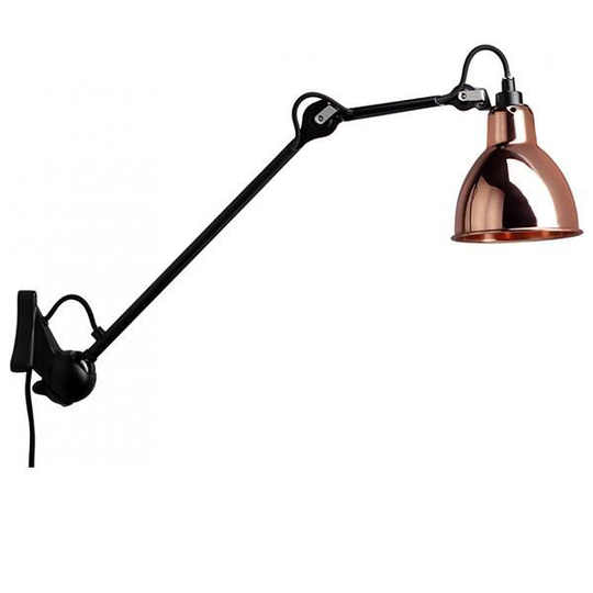 Lampe Gras N222 Vägglampa Matt Svart & Koppar