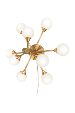 Cosmos Vägglampa/Plafond Bygel Matt Mässing/Vit IP20