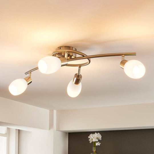 Lindby Arda LED-spotlight, glas, 4 lampor 65 cm