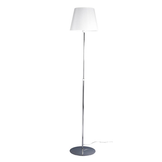 Aluminor Store golvlampa, krom/vit