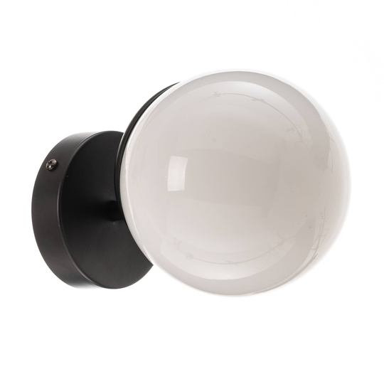 Vägglampa Sfera 1 lampa glas/svart