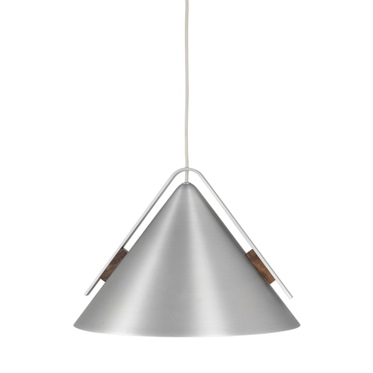 Kristina Dam Studio Cone Taklampa Stor Borstat Aluminium & Valnöt