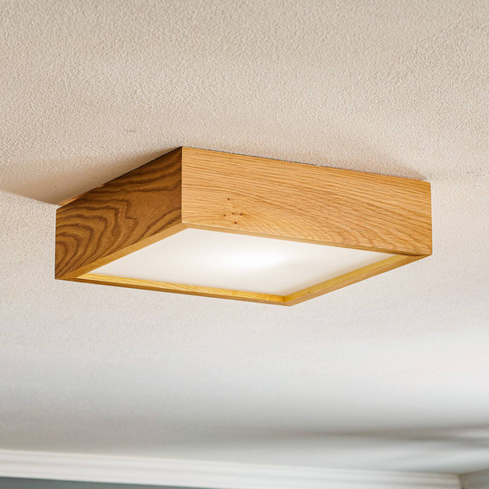 Taklampa Kerio kvadrat 27,5 x 27,5 cm ljus ek