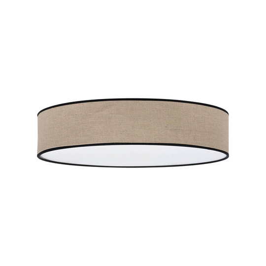 Taklampa Tubo, textilskärm, beige, Ø 58cm