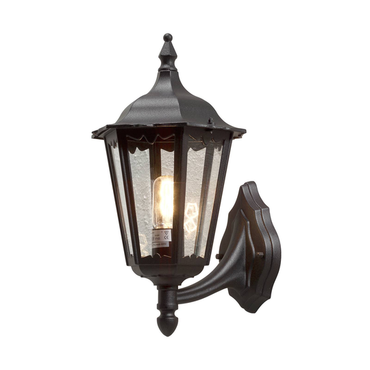 Utomhusvägglampa Firenze, stående, 48 cm, svart