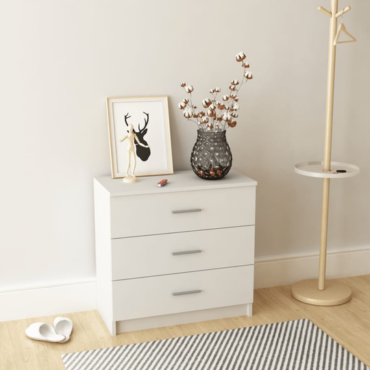 Byrå spånskiva 71x35x68 cm vit