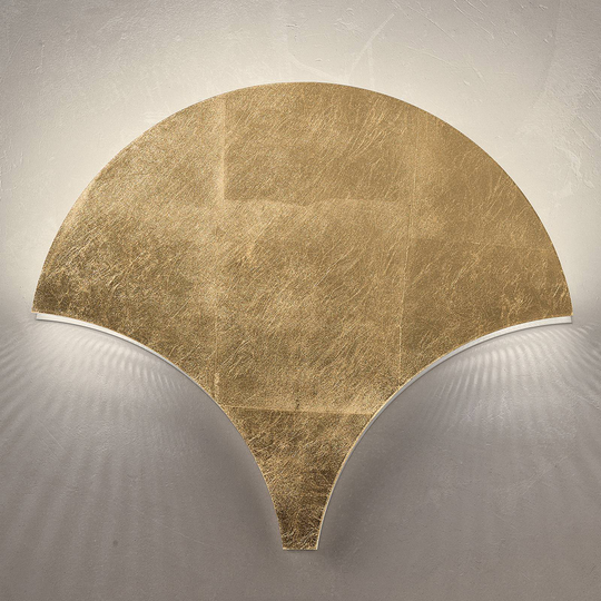 Exceptionell LED-vägglampa Palm, guld