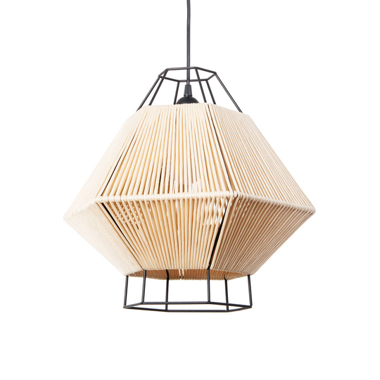 Hänglampa Legato med snöre, höjd 38,1 cm, beige