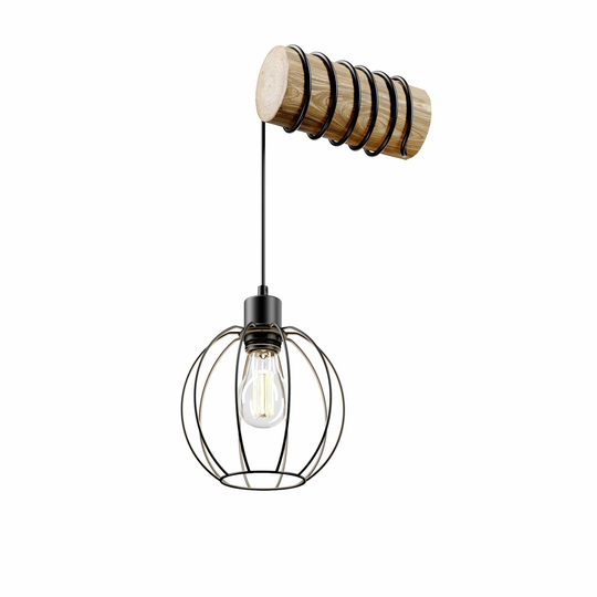Vägglampa Karou, brunbetad