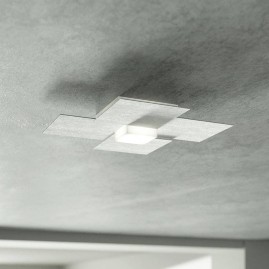GROSSMANN Creo LED-taklampa, borstat aluminium